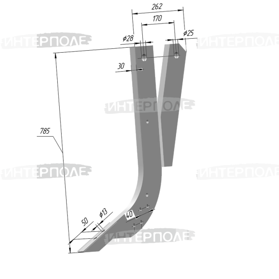 Стойка (чизельный плуг, нов.обр.) ПЧ-2,5 ПЧ-4,5 ПЧ-6 (РЗЗ)