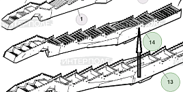 Клавиша соломотряса John Deere (9540WTS; 9560WTS ; 9580WTS ; 9640WTS) 