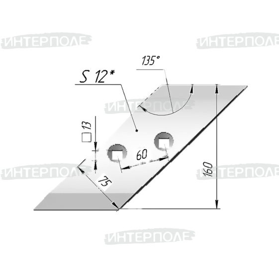 Долото L=160 мм правое Светлоград (РЗЗ)