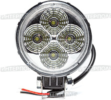 Фара светодиодная круглая 12W 4х3W (Flood) Рассеянный свет универсальная 12-24В