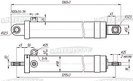 Гидроцилиндр СНУ-550 стогомета универс. 2х штоковый нов.обр. (Профмаш)