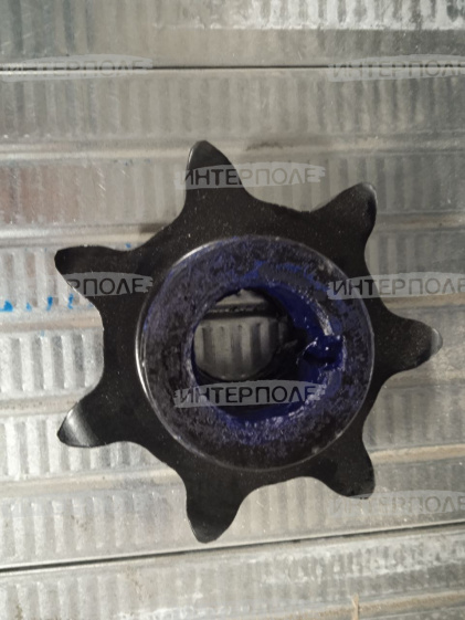 Звездочка (z= 7, t=38, d=30мм, под шплинты) верхнего вала зернового и колосового элеватора Есиль-740,КЗС-812,Есиль-750,КЗС-10К Гомсельмаш