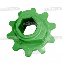 Звездочка (z=10) верхнего вала транспортера наклонной камеры, John Deere (JD9500/9600)