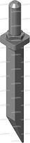 Зуб бороны L=212 мм под гайку М16х2,0 (комплект 54 шт.) БЗТ (РЗЗ)