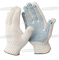 Перчатки Х/Б с защитой от скольжения Премиум (белые)
