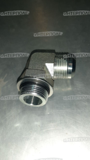 Уголок 90° тандема насосов для двигателя 10Л 7/16JICх7/16ORB (Бюлер)