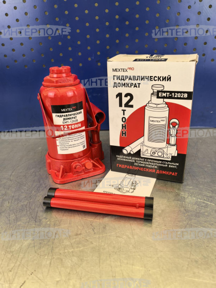Домкрат 12 тонн. (210х405мм, одноплунжерный, с предохр. клапаном) МЕХТЕХ