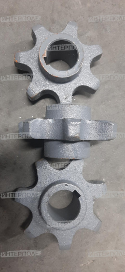 Звездочка (z= 7, t=38, d=30мм, под шплинты) верхнего вала зернового и колосового элеватора Есиль-740,КЗС-812,Есиль-750,КЗС-10К