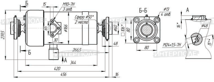 Гидроцилиндр ЗИЛ в сборе 5-ти штоковый (с площадкой) (Профмаш)