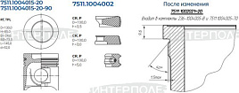 Поршневая ЯМЗ-7511.10, ЯМЗ-7601-10, ЯМЗ-238НД5 (блок нов.обр., палец 52мм,под мет. прок. ГБЦ) (общая головка) (г+п+п.к-ца+у/к+п/п) Ярославль (П/К)