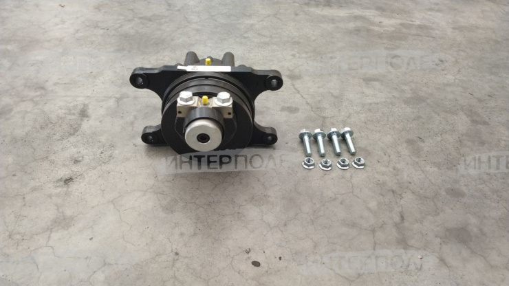 Привод (редуктор) ножа косы, горизонтальный, с головкой 27 мм со стальным кольцом Шумахер производство Россия