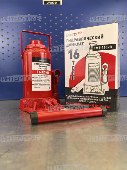 Домкрат 16 тонн. (225х430мм, одноплунжерный, с предохр. клапаном) МЕХТЕХ
