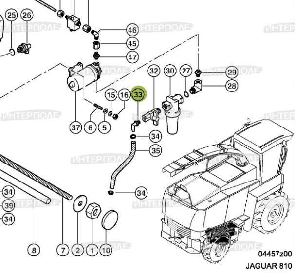 Соединитель консерванта силоса Claas (JAGUAR 810,900-830,980-930)