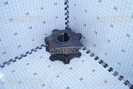 Звездочка (z= 7/7, d=40 мм.) ведущая продольного транспортера (под якорную цепь) КТУ-10