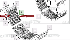 Решетка John Deere (9650STS,9660STS,9670STS,9750STS,9760STS,9770STS,9860STS,9870STS,9880STS,S7 600,S7 700,S7 800,S7 850,S7 900,S650,S660,S670,S680,)