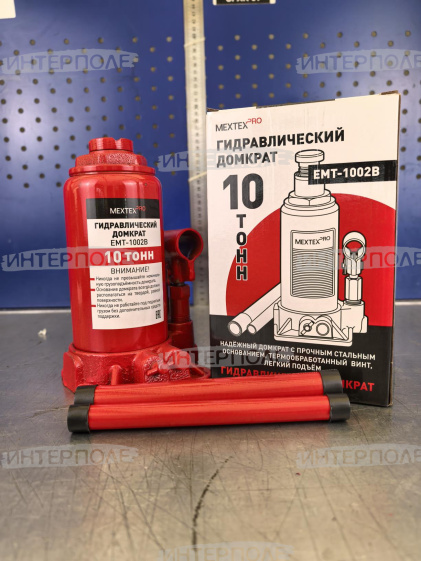 Домкрат 10 тонн. (200х385мм, одноплунжерный, с предохр. клапаном) МЕХТЕХ