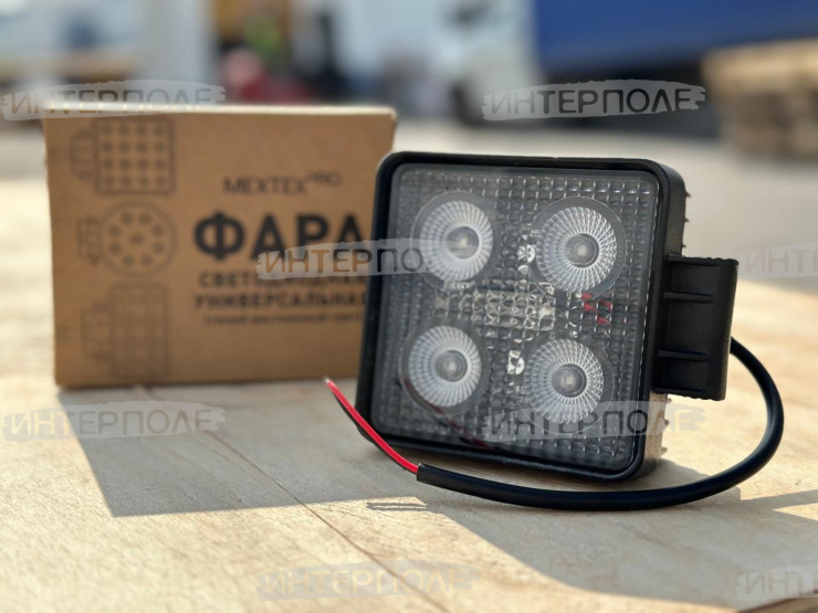 Фара светодиодная квадратная 40W 4х10W-63мм CREE (Flood) Рассеянный универсальная 12-24В (синий свет) MEXTEXpro