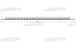 Нож (часть ножа, средняя секция, сегмент двойной с мелкой насечкой жатка John Deere)