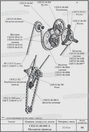 Шестерня (z=39) механизм привода (литье) СКП-2,1