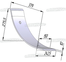 Нож S=10 мм (2-х сторонний) вертикальный к плугу ПСК (СУР)
