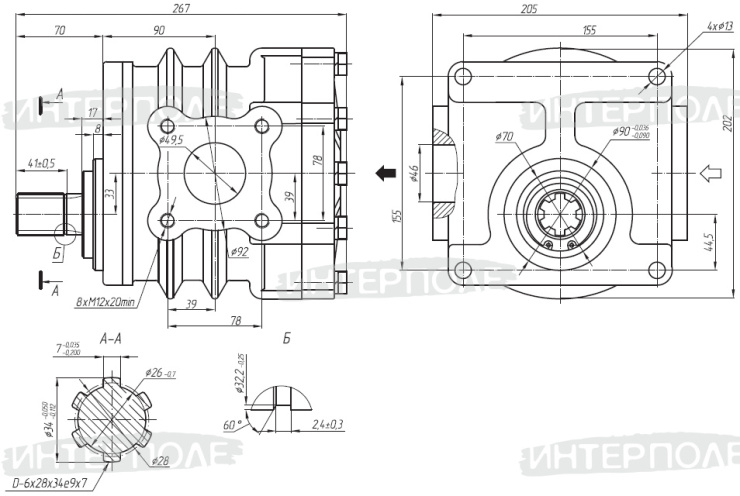 Насос НШ-100А-3 круглый правый (Гидросила)