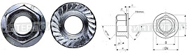 Гайка М 6х1,0 фланцевая класс 8 