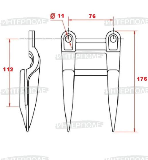 Палец двойной 6" Claas (Double Treatment)