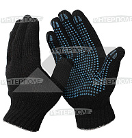 Перчатки Х/Б с защитой от скольжения Премиум (черные)