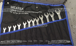 Набор ключей комбинированных №12 (12 ключей) (6-22) сумка MEXTEX
