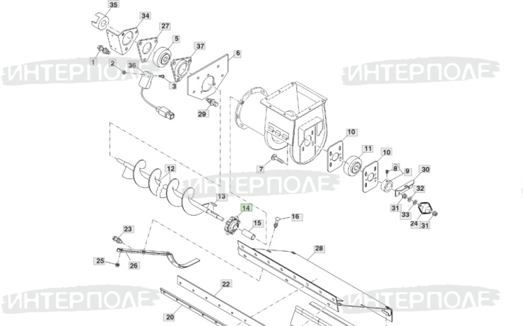 Звездочка (z= 8, d вала=35 мм.) привода цепи зернового элеватора John Deere (9570STS,9670STS,9770STS,9870STS,S660,S760,S770,T550,W540,W550