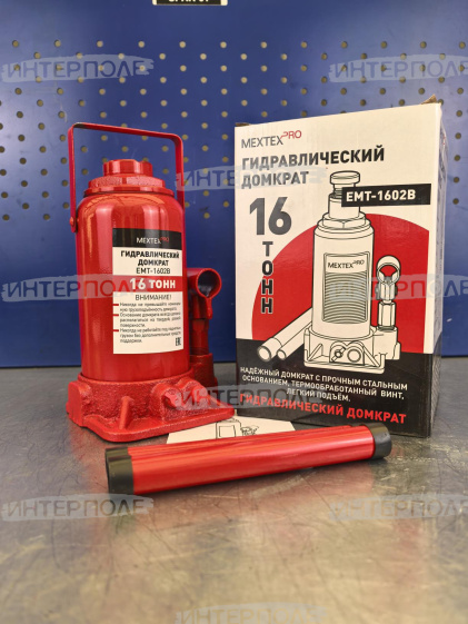 Домкрат 16 тонн. (225х430мм, одноплунжерный, с предохр. клапаном) МЕХТЕХ