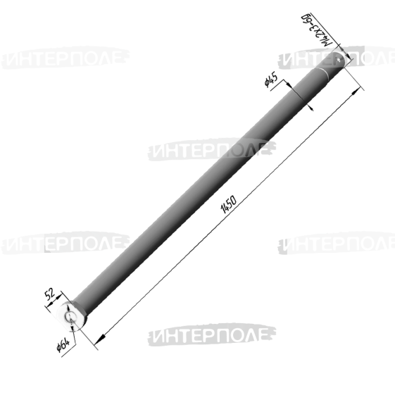 Ось батареи L=1450 мм d=45 мм БДТ-3 (РЗЗ)
