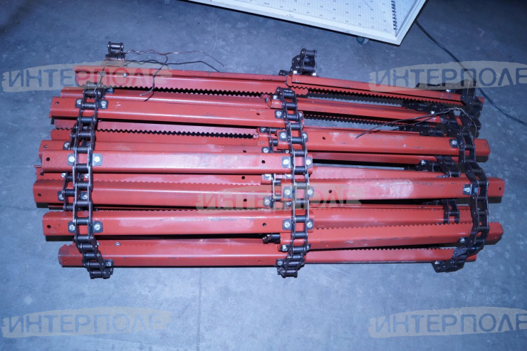 Транспортер наклонной камеры цепной L-3420мм., гребенки-44шт (t-4мм), НИВА НИВА-ЭФФЕКТ ЕНИСЕЙ Полесье КЗС-812 крепление болтом Нов-рск