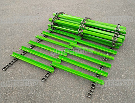 Транспортер наклонной камеры цепной L-3420мм., гребенки-44шт (t-4мм), НИВА НИВА-ЭФФЕКТ ЕНИСЕЙ Полесье КЗС-812 крепление болтом d=8- CHOHO