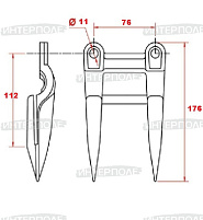 Палец двойной 6" Claas (Double Treatment)