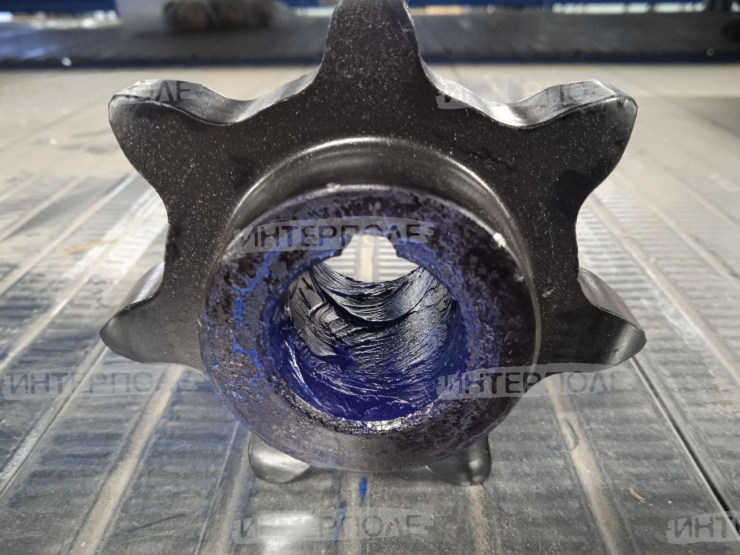 Звездочка (z= 7, t=38, d=30мм, под шплинты) верхнего вала зернового и колосового элеватора Есиль-740,КЗС-812,Есиль-750,КЗС-10К Гомсельмаш