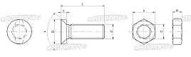 Болт М12х 35 ISO 5713 (10.9) с гайкой, с двумя носами (Чехия)