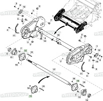 Звездочка (z=13) верхнего вала транспортера наклонной камеры John Deere (S660, S760,S770,9670STS, 9770STS, 9870STS, T550, W540, W550, W650)